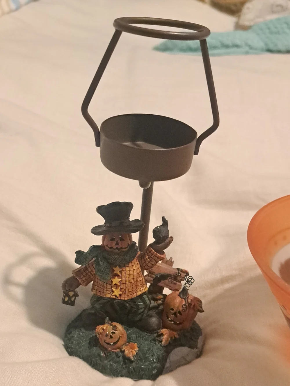 Whimsical Orange Pumpkin Scarecrow Table Lamp - Brand